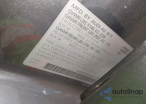 2016 Audi Allroad 2.0T Premium из США, поврежденный, VIN WA1UFAFL6GA007136